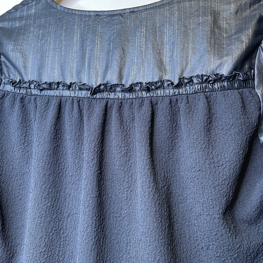 Current Air | Anthro Bristol Metallic Finish Statement Sleeve Blouse - Picture 9 of 16